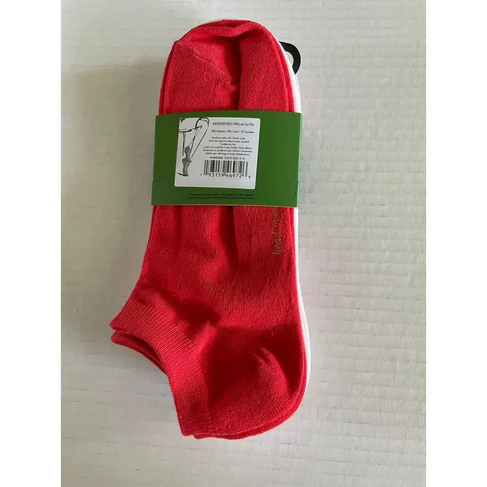 Kate Spade Quarter Socks Pink Strawberries 3 pack NWT